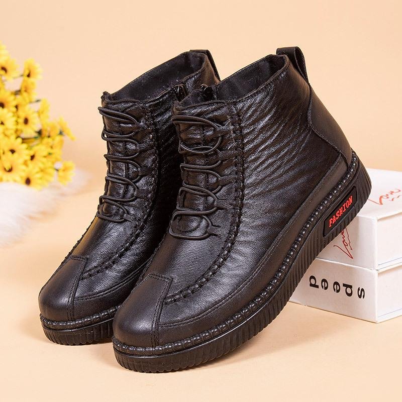 Winter new fleece thickened warm soft bottom cotton boots