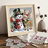 Bonhomme de neige d’hiver cristal strass peinture diamant pour décoration murale maison 30x30cm