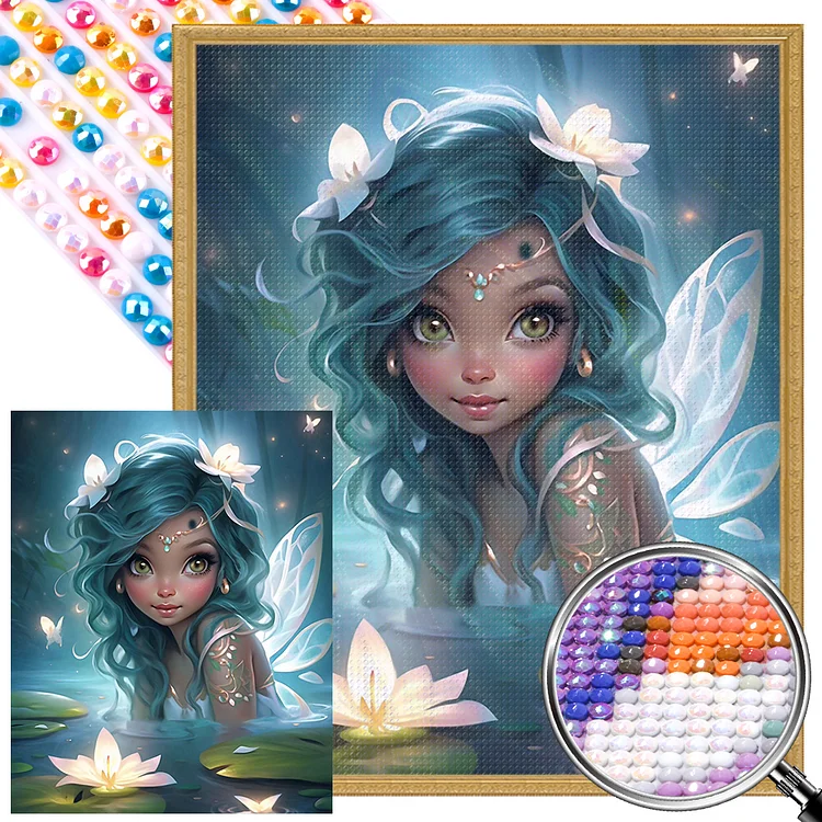 Partial AB Drill - Full Round Diamond Painting - Water Elf Girl 40*50CM