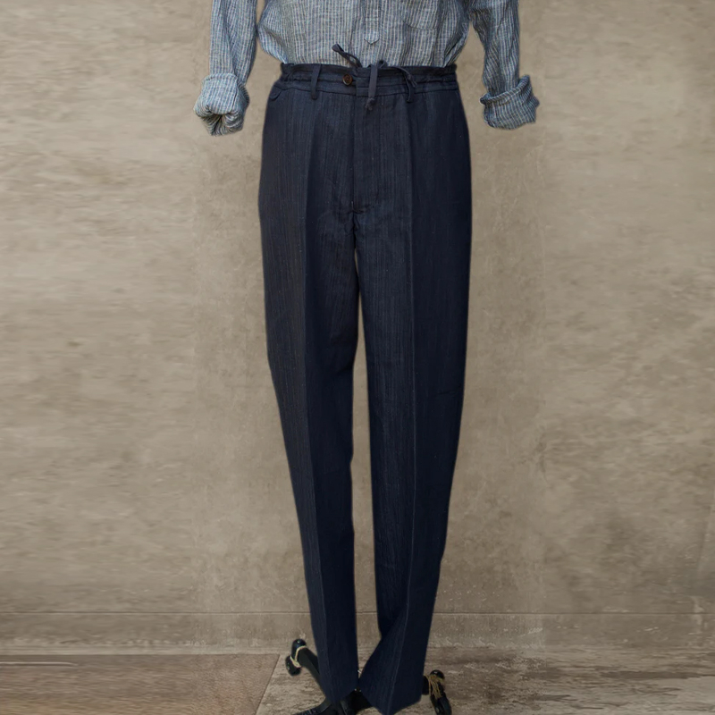 Men's Textured Linen Herringbone Pants