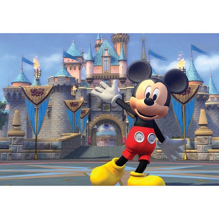 Peinture au diamant - Rond complet - Mickey Mouse et son château