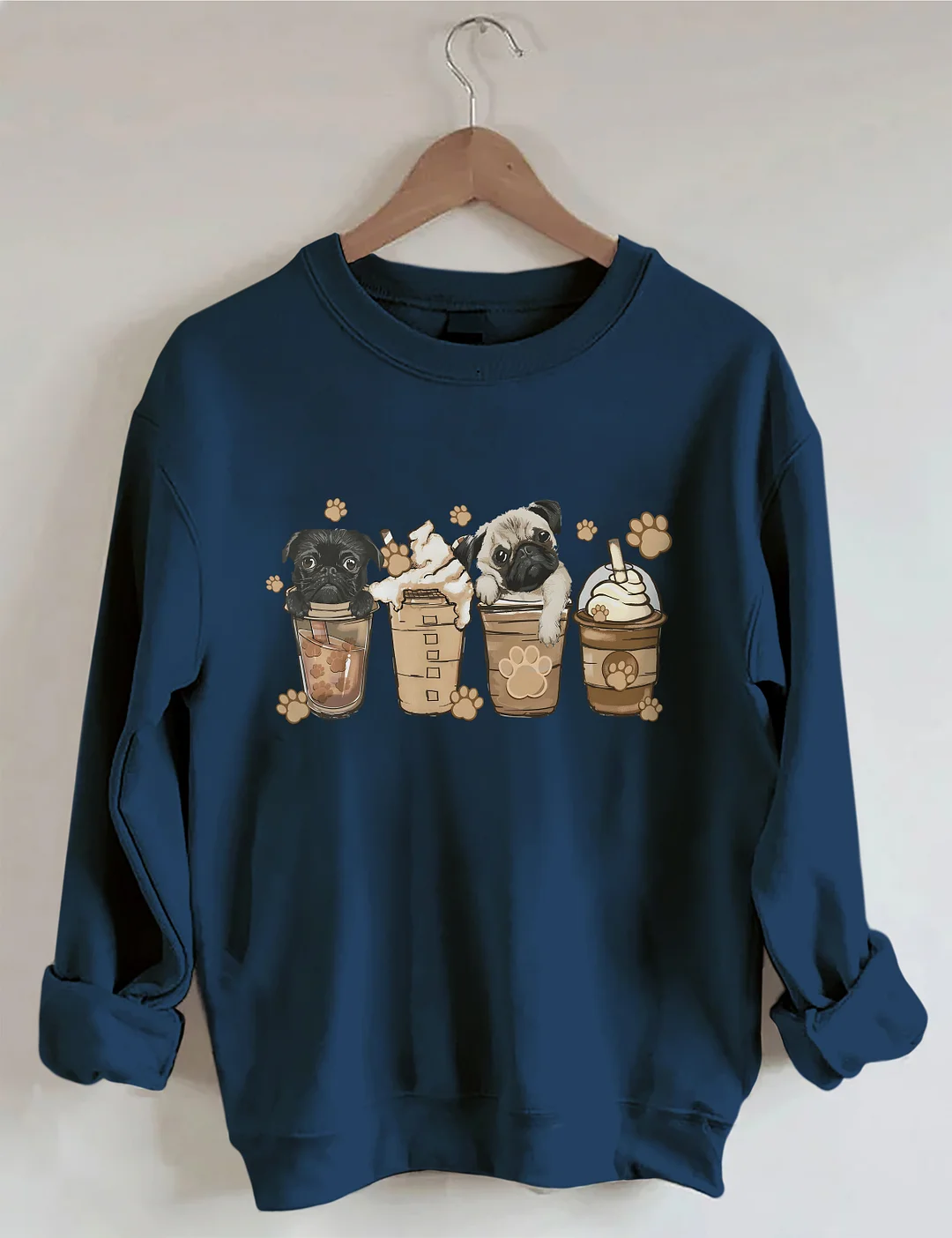 Cute Pug Coffee Sweatshirt