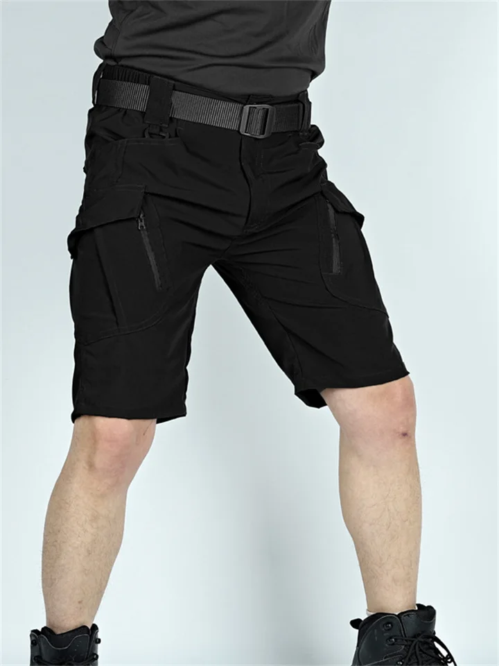 Men's Tactical Shorts Cargo Shorts Zipper Pocket Plain Waterproof Quick Dry Casual Daily Holiday Sports Fashion Black Green-Mixcun