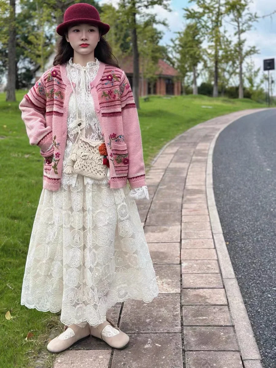 Chicfifth Sweater Women Winter Long Sleeve High Quality Autumn Vintage Top Knitted Cardigan