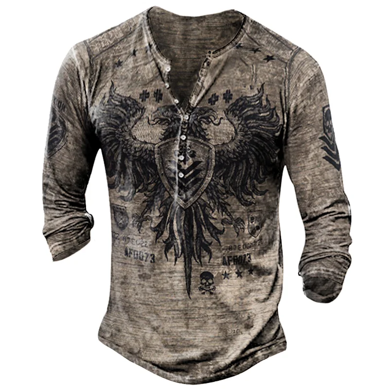 Vintage Eagle Print Long-sleeved Shirt / [viawink] /