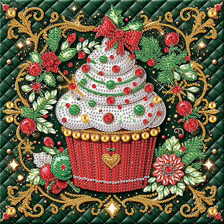 Christmas Desserts 30*30cm (Canvas) Special Shaped Drill Diamond Painting gbfke