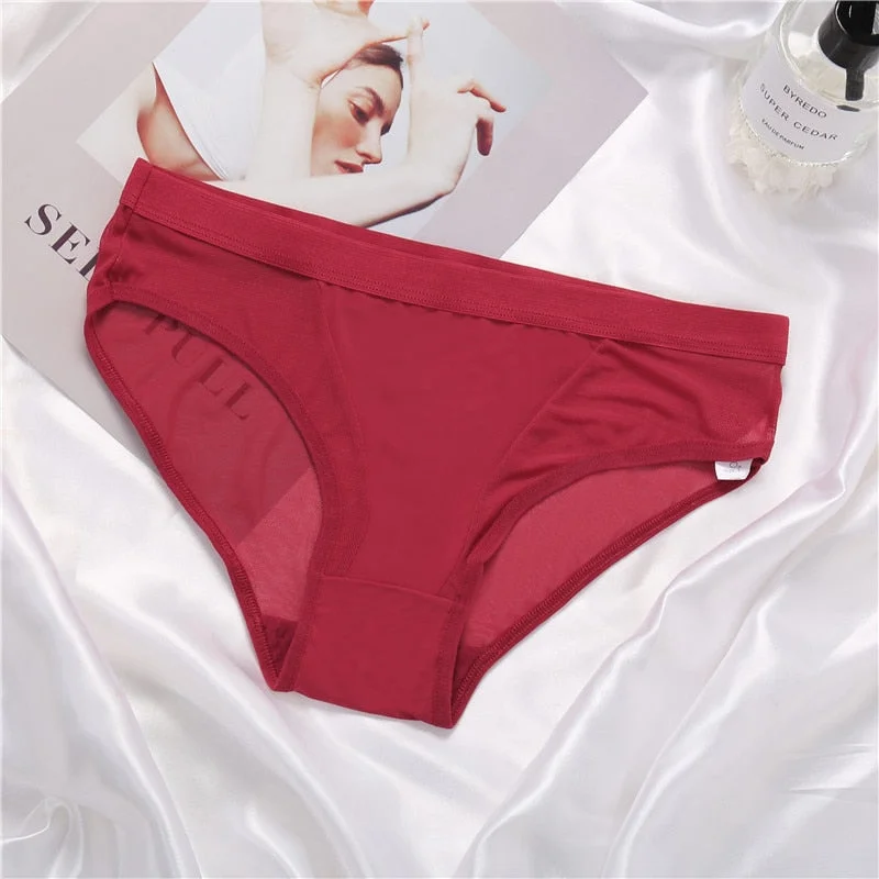 Sexy Hollow Out Panties Women Mesh Transparent Briefs Lingerie Breathable Low Waist Underpants Intimates Underwear lenceria muje