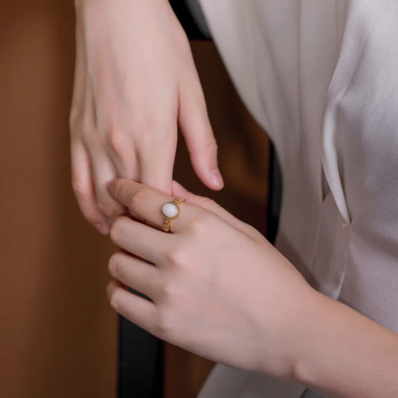 Opal Love Success 925 Sterling Silver Adjustable Ring