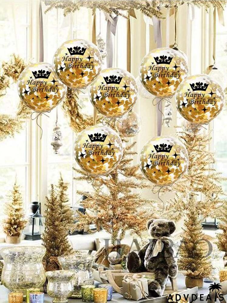 5pcs Letter Graphic Confetti Balloon