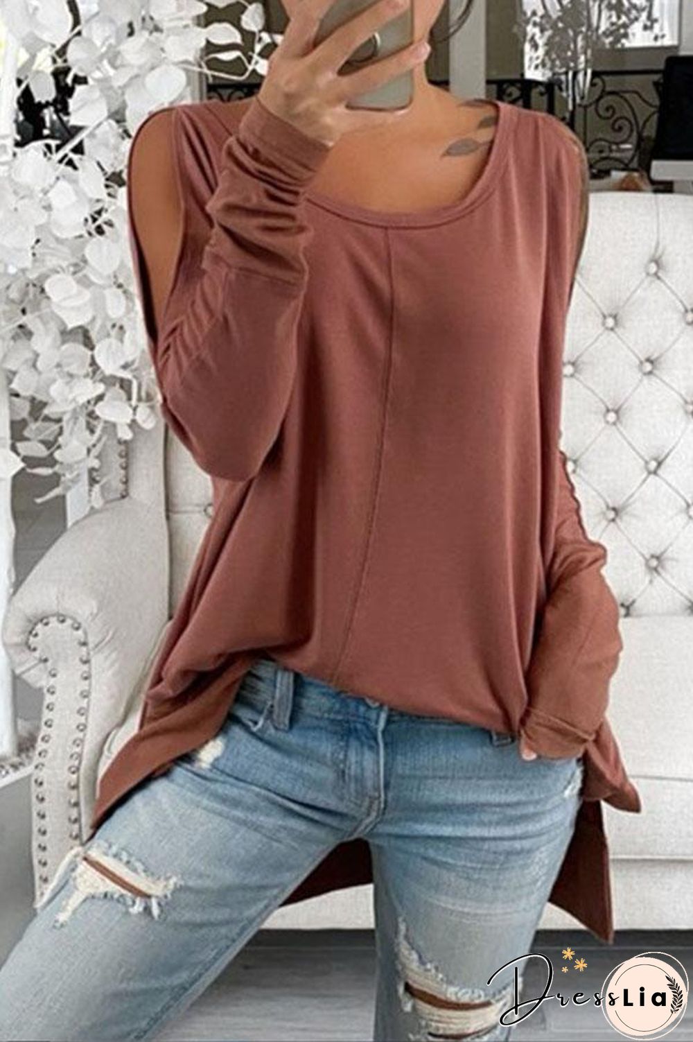 All-match Loose Solid Color Top P10046