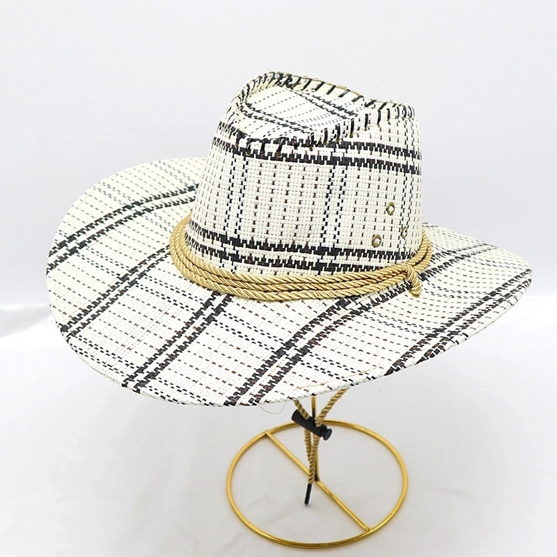 Men’s Minimalist Solid Color Big Eaves Straw Hat