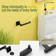 KOKOSIRI Toilettenpapierhalter – Matt Schwarz, Edelstahl, 2er Set