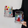 Luxury painted whiskey glass, premium liquor glass, household rotating tumbler glass beer glass