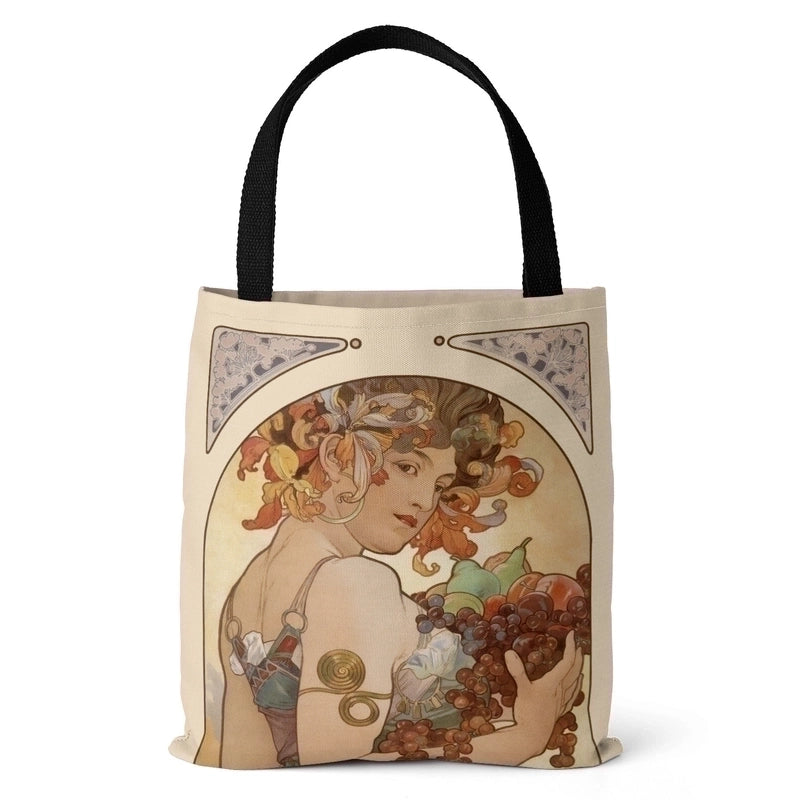 Unisex Vintage Style Portrait Canvas Shopping Bags