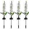 4Pcs Outdoor Solar Garden Lights Waterproof Led Violet Flower Shape Stake Light Reusable Violet Gardening Stake Lighting for Courtyard Landscape Lawn Light