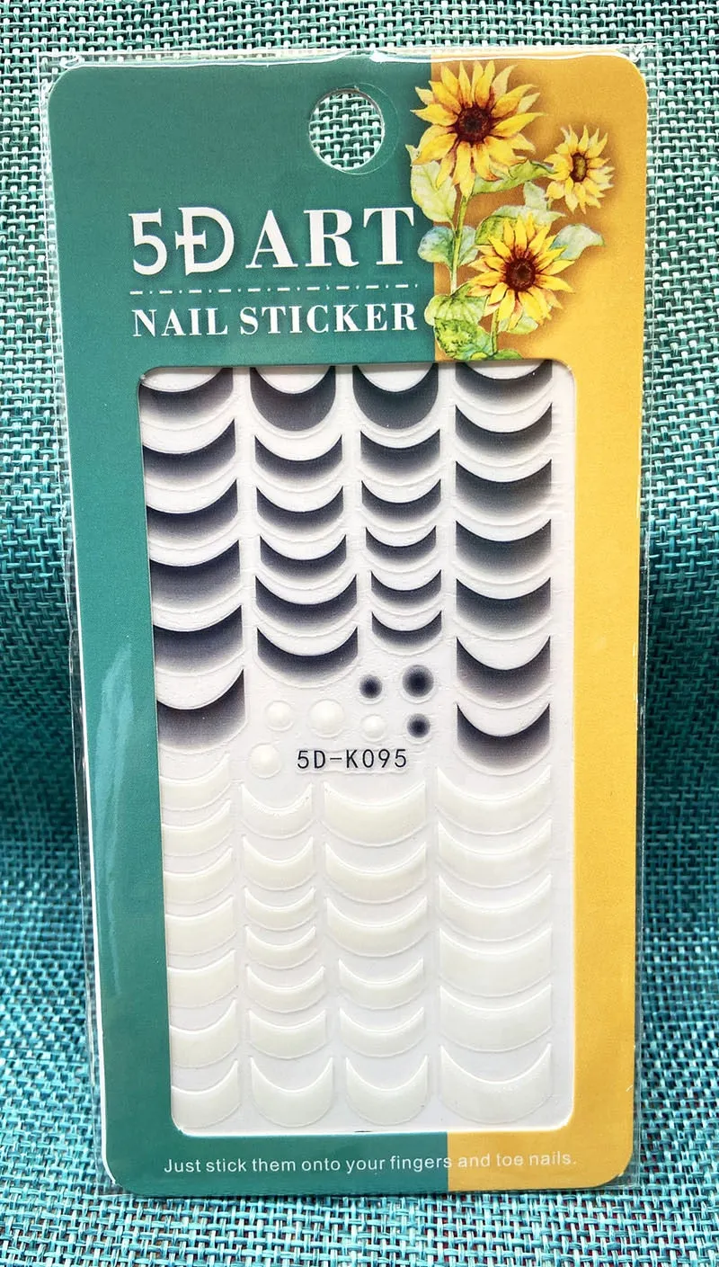 White Embossed Flower Lace 5D Sticker Decals Leaf Geometry French Curve Design For Manicure Sliders Acrylic Engraved Sliders