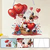 Valentine Day 2D Flat DIY Diamond Art Pendant Diamond Painting Crafts Set (Calf)