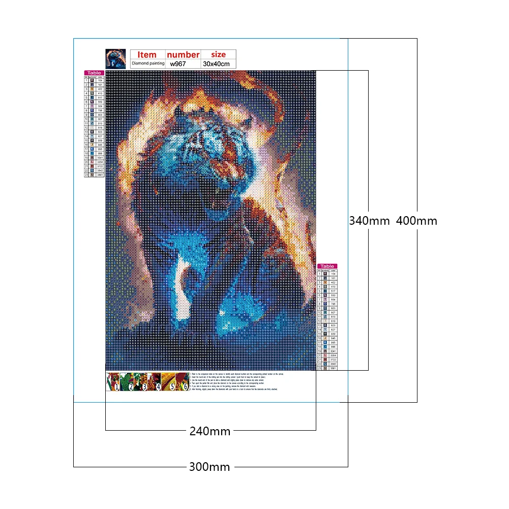Diamond Painting - Full Round Drill - Tiger(30*40cm)