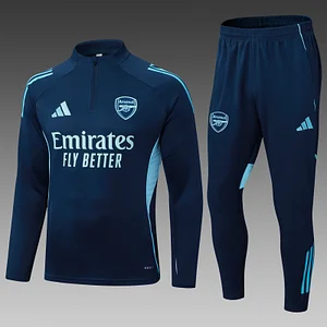 2025/2026 Arsenal Half-Pull Training Suit Royal Blue Football Shirt 1:1 Thai Quality Set