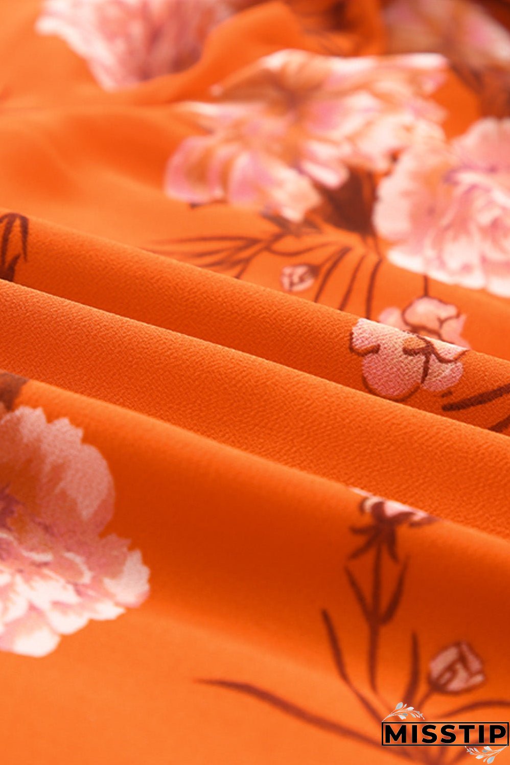 Vintage Floral Print Drawstring Flowy Dress