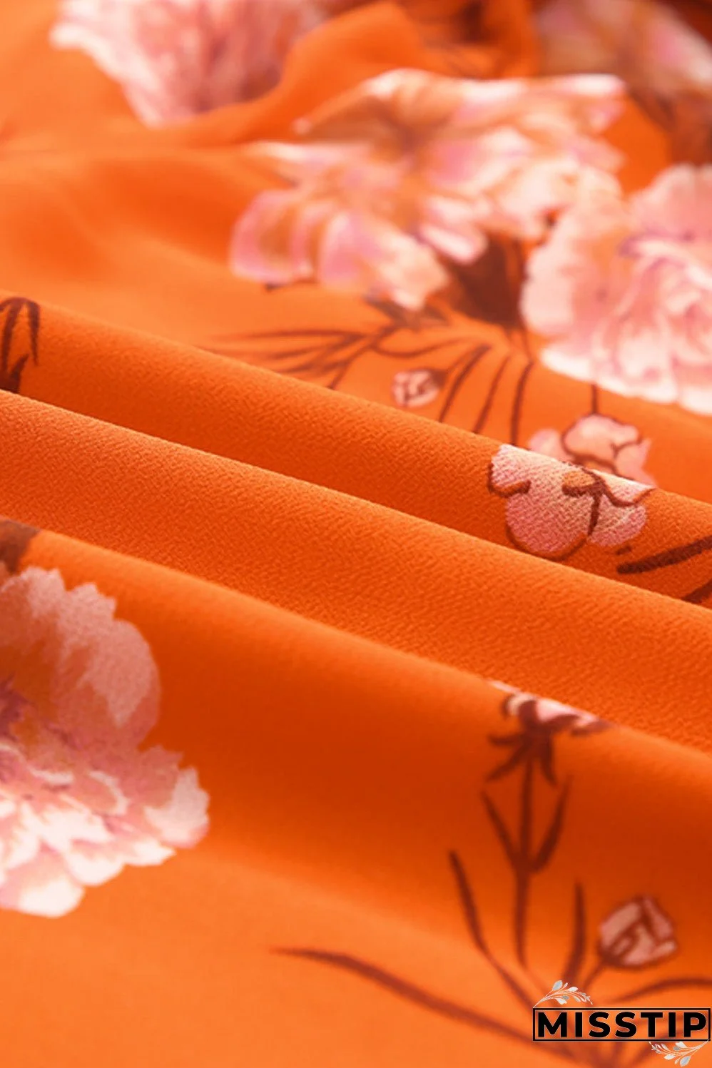 Vintage Floral Print Drawstring Flowy Dress