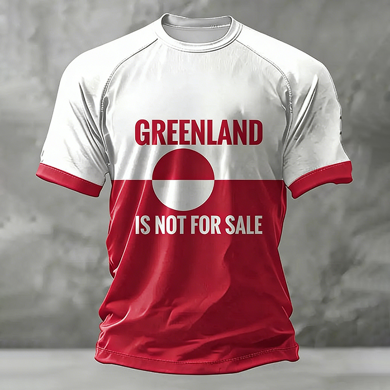 Men's Vintage Greenland Contrast Print Casual T-shirt artswardrobe
