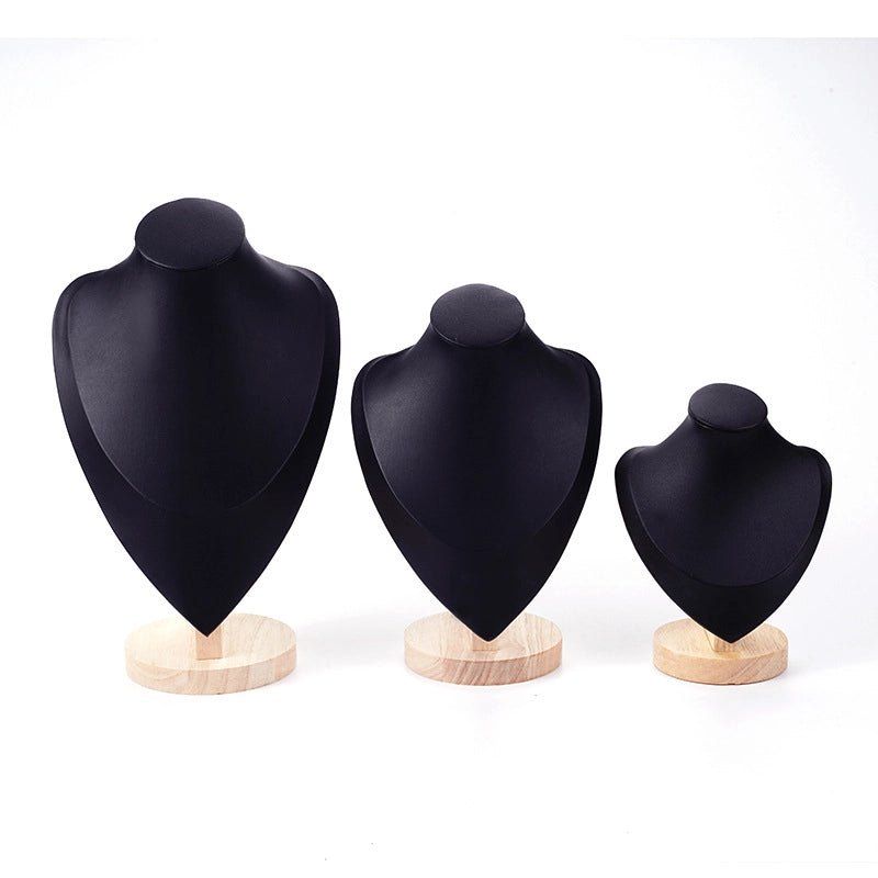 1 Piece PU Wood Minimalist Solid Color Jewelry Display Bust