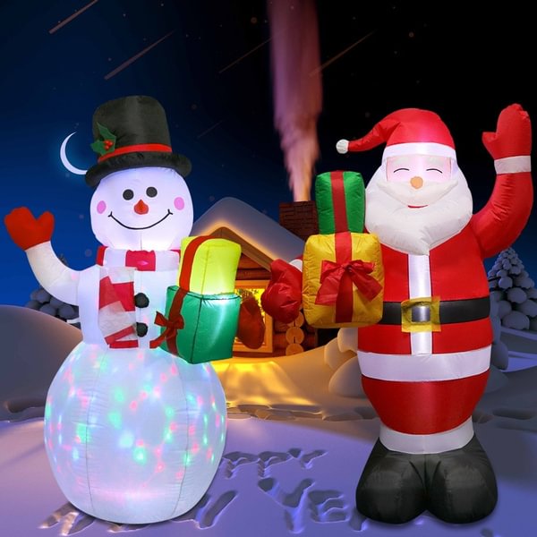 5FT Giant Christmas Outdoor Indoor Inflatable Santa Claus Snowman Decoration Christmas Airblown Inflatable LED Toy Yard Xmas Party Lighted Decor - Shop Trendy Women's Fashion | TeeYours
