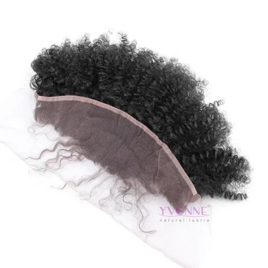  YVONNE 13.5*4 Afro Kinky Curly Lace Frontal Free Part Brazilian Virgin Human Hair 