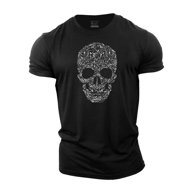 Cotton Dead Skull Men's Gym T-shirts tacday