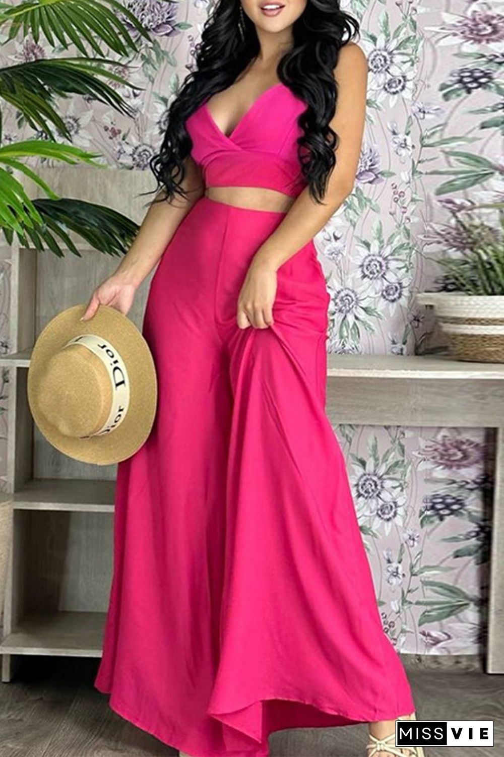 Celebrities Elegant Solid Solid Color Sleeveless Two Pieces