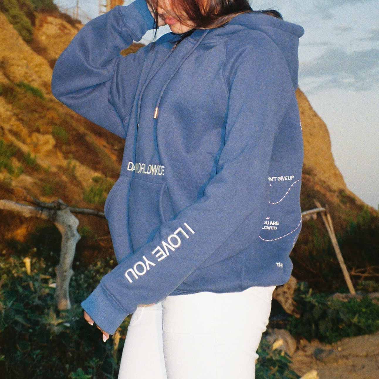 Women's Vintage Words Of Affirmation Oversized Long Sleeve Hoodie