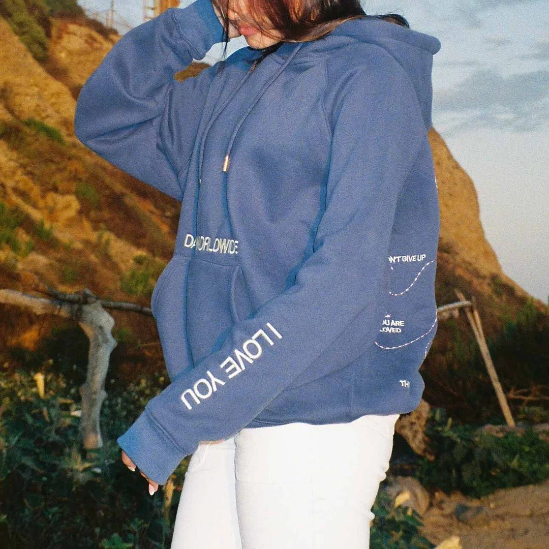 Women's Vintage Words Of Affirmation Oversized Long Sleeve Hoodie