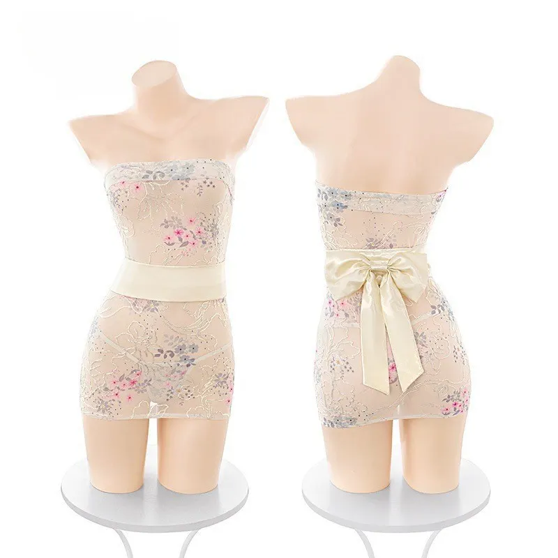 Churchf Night Swear Ti Ti's Tat-Bry Embroidered Print Perspective And Suit Lingerie Sexy Butt Uniform 624