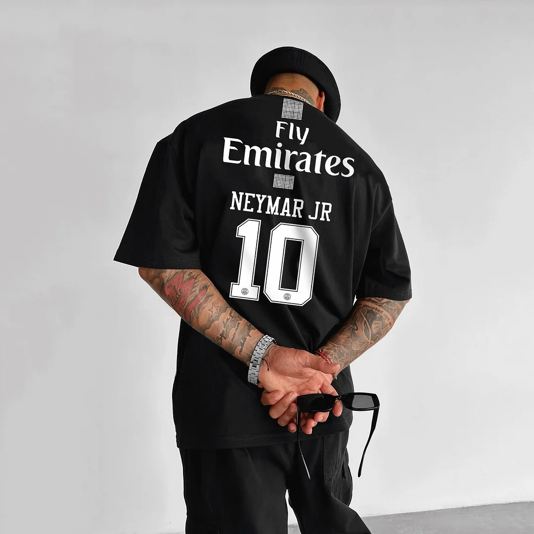 Men's Football Commemorative Printed T-shirt