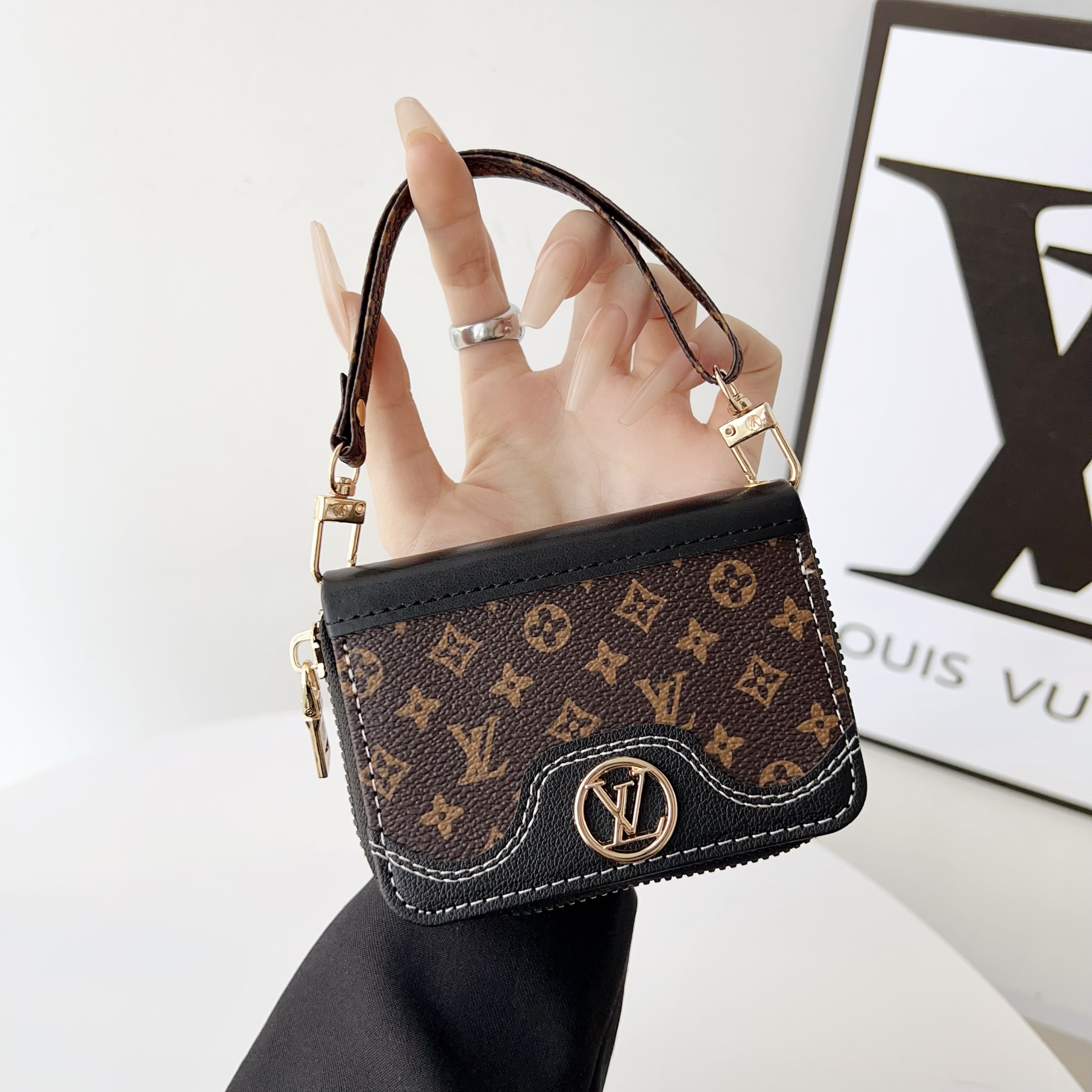 Mini Louis Vuitton Handbag Zip Wallet Gucci Card Holder Leather Coin Purse