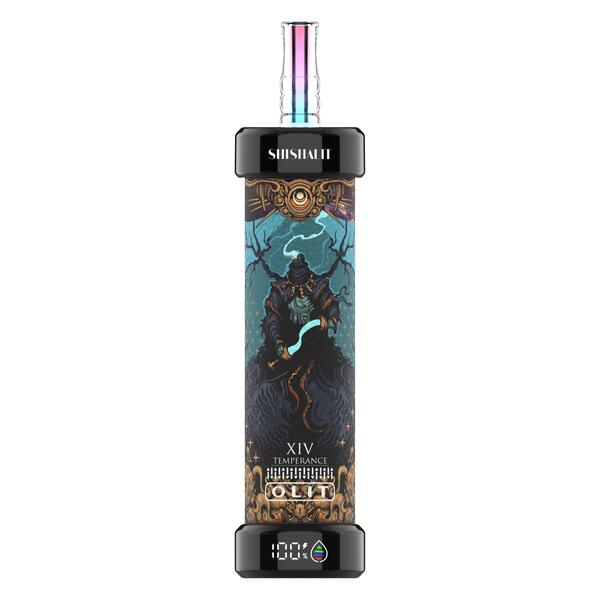 OLIT Shishalit disposable e-hookah, Tarot Edition 'Temperance' design with mystical figure.
