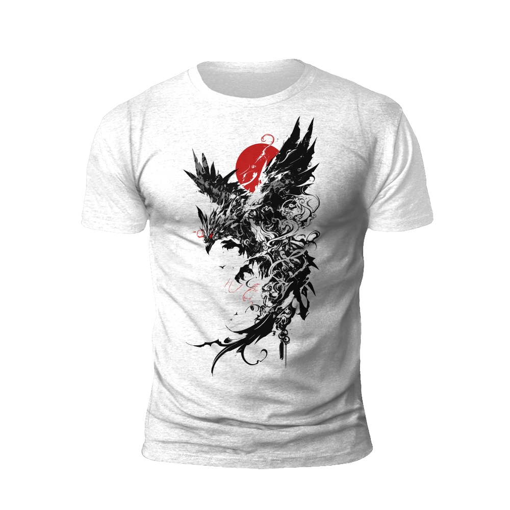 Phoenix Ascend: Rebirth in Crimson and Ink T-shirt