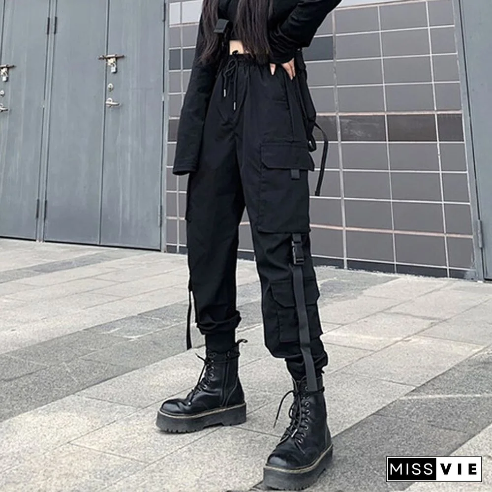 Spring Summer Fashion Cargo Pants Women Pockets Jogger Trousers Harajuku Casual Slim High Waist Streetwear Lady Pants New