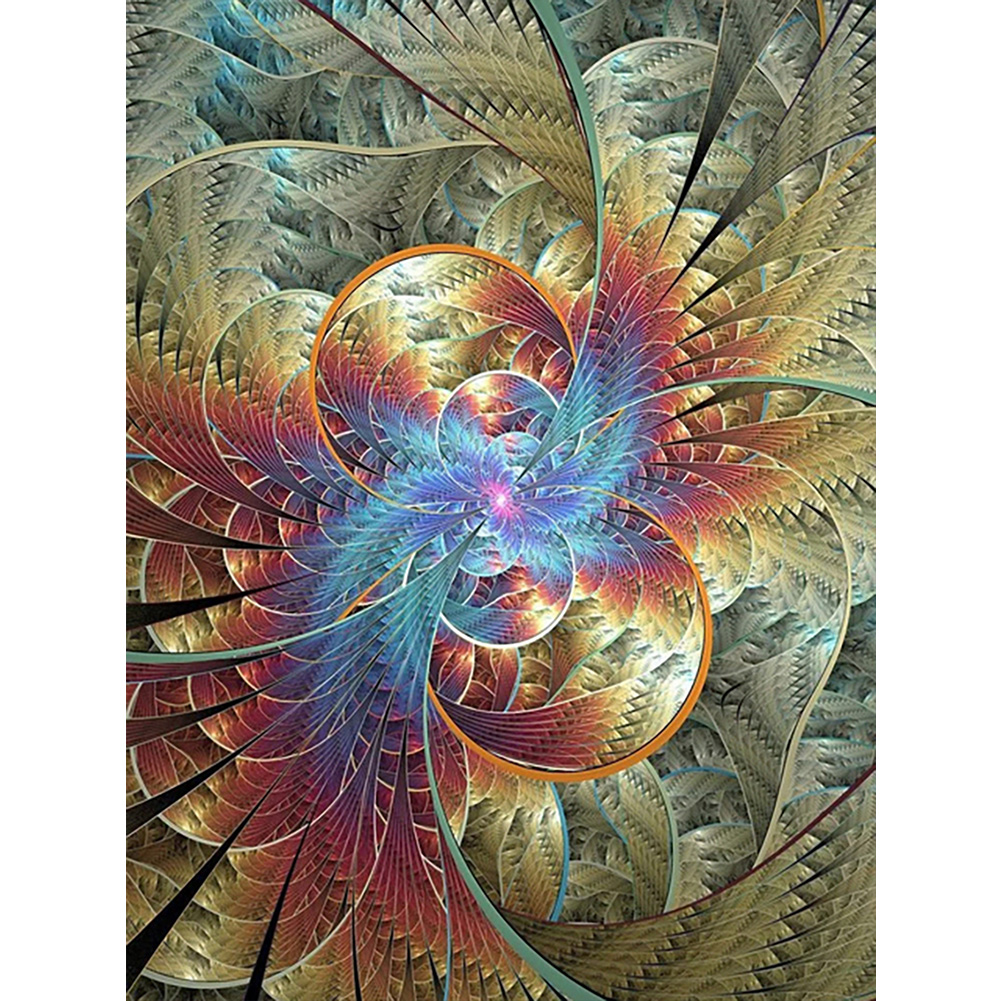 

(Multi-Size) Fractal Art - Round/Square Drill Diamond Painting, Round diamond 50*60cm, 501 Original