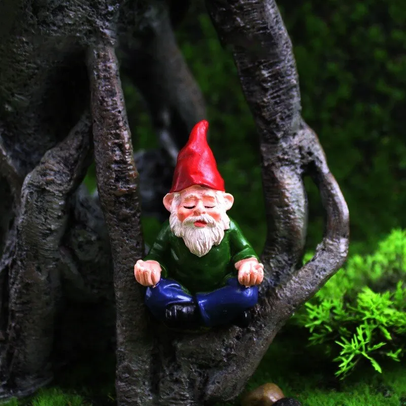 Miniature Garden Drunk Dwarfs Elves Ornaments Moss Micro Landscape Fairy Decorations Mini Resin Crafts Figure Bonsai Home Decor