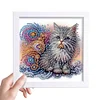 5D DIY Partial Special Shaped Drill Diamond Painting Kit Cat Decor With Frame Kit 18x18cm