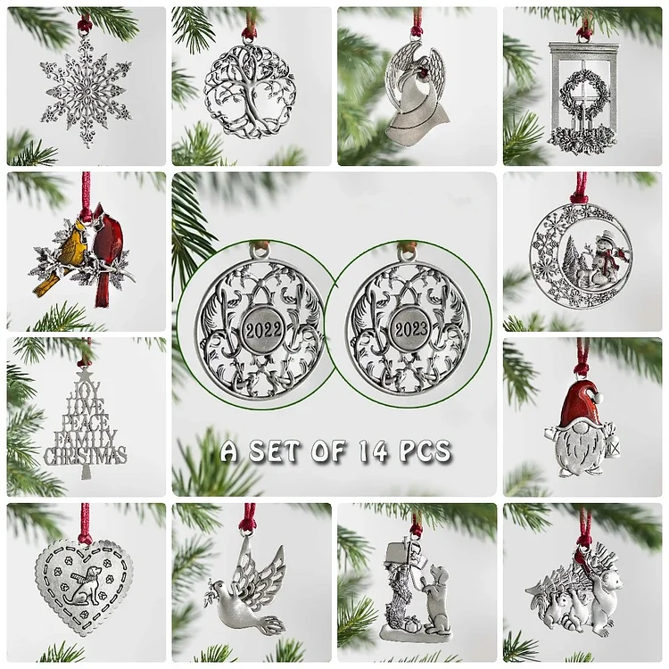 HollyBell - Solid Pewter Christmas Tree Ornaments