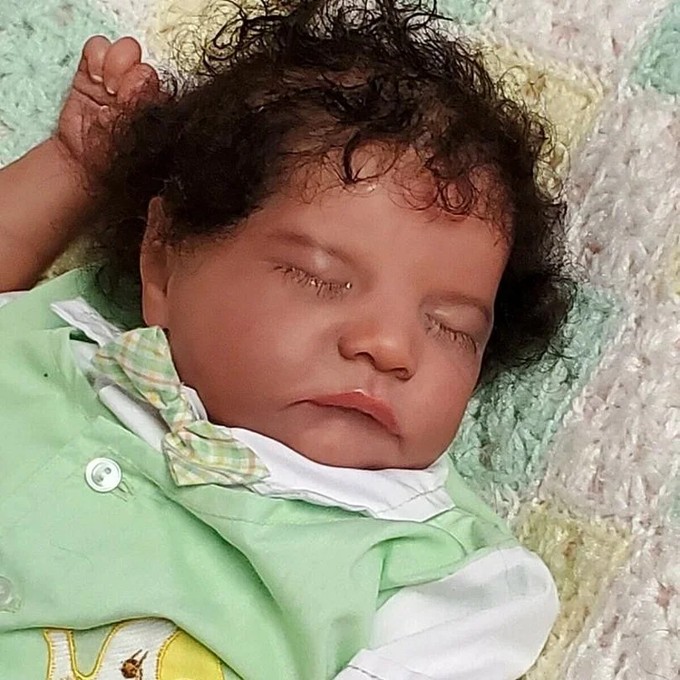  20" African American Real  Black Reborn Toddlers Doll Bevis, Best Gift Set with Bottle and Pacifier - Reborndollsshop®-Reborndollsshop®