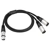 3Pin Audio Speakers Splitter Patch Cable 1 XLR Female To 2 XLR Male Stereo Audios Adapter Patching Cable Shielded Patching Cord Adaptor for Recording Speaker Systems Radio Station