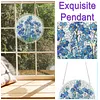 (18.5cm)DIY Acrylic Jigsaw Puzzle Window Hanging with Hanging Chain DIY Stained Glass Decoration Round Window Puzzle Decor for DIY Craft Project (Stained Glass Flower)