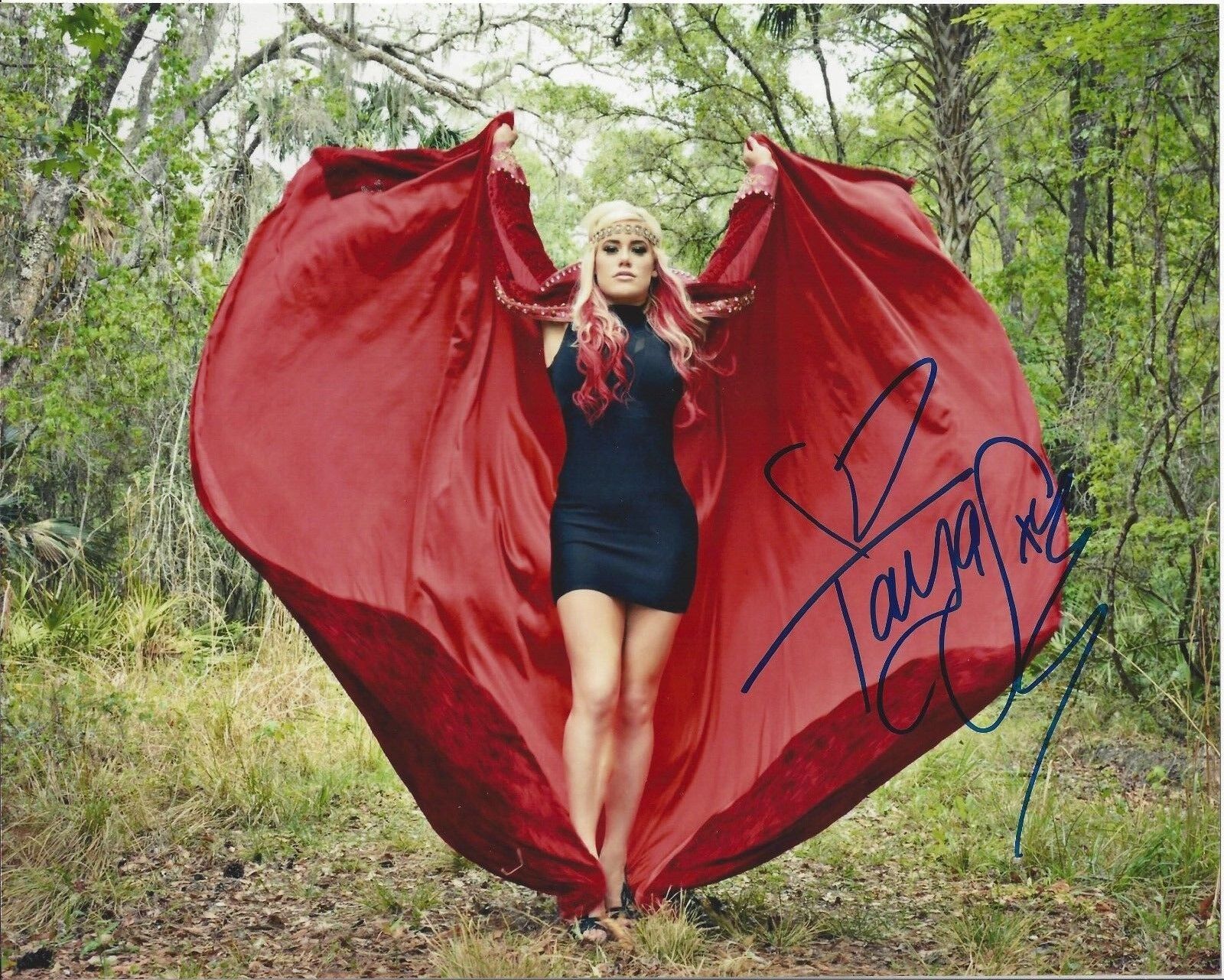 Taya Valkyrie autographed 8x10 #19Lucha TNA Impact Red Cape