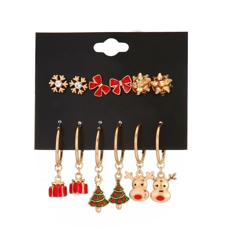 Christmas Animal Christmas Tree Alloy Plating Women’s Earrings 1 Set