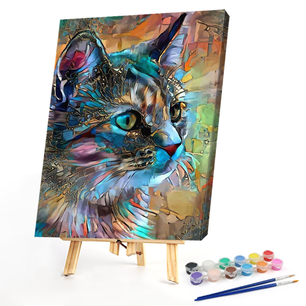 

40*50CM - Paint By Numbers - Psychedelic Cat, 501 Original