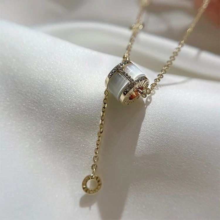 Opal and Diamond Ring Necklace